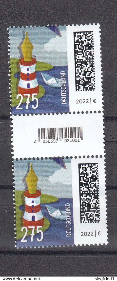 Deutschland BRD  ** 3657 R Leuchtfederstift      Eine Marke Mit Nummer  Neuausgabe 3.1.22 - Unused Stamps