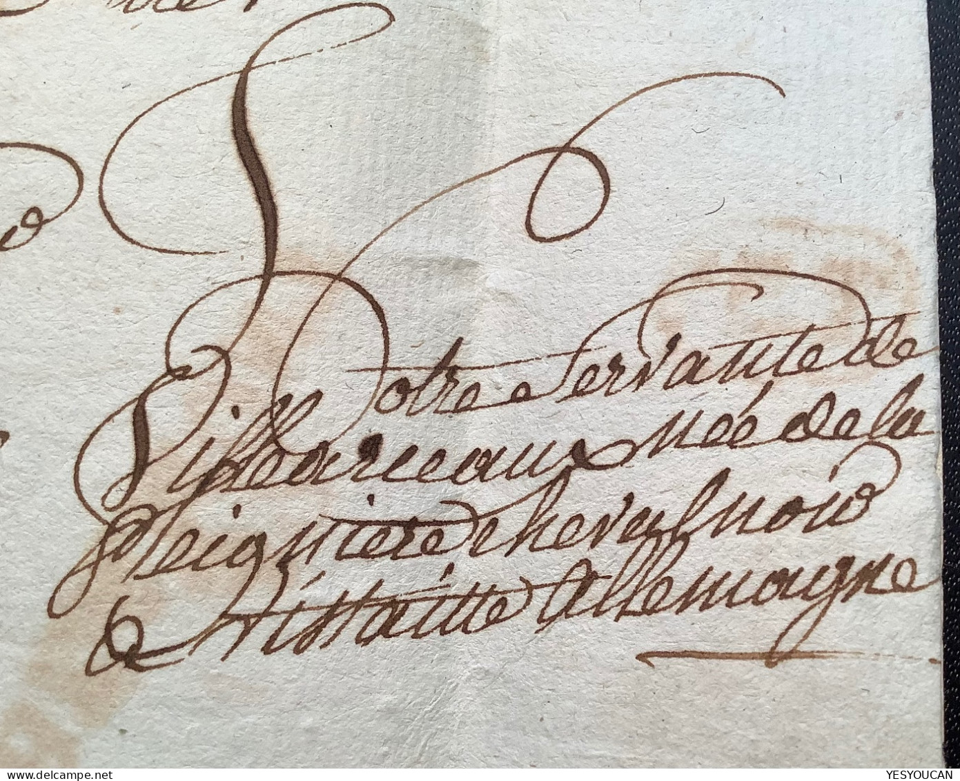 1816 Lettre Noblesse Française émigrée à BADEN? ALLEMAGNE (révolution Française) Posté à 67/BARR (Bas-Rhin)>passeport - 1801-1848: Vorläufer XIX