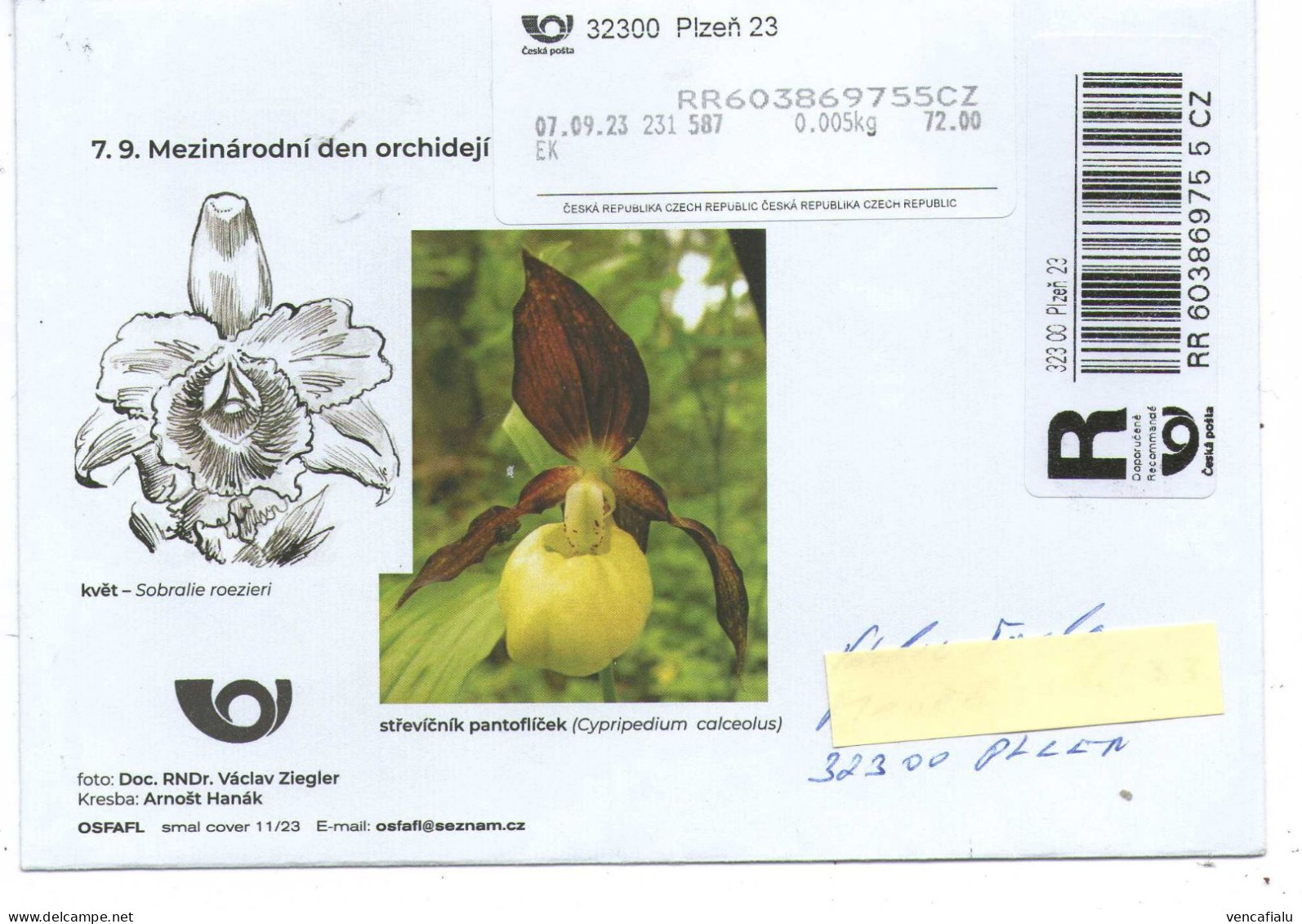 Czech Republic 2023 -   Orchids International Day, , Special Cover, Apost, - Orchideen