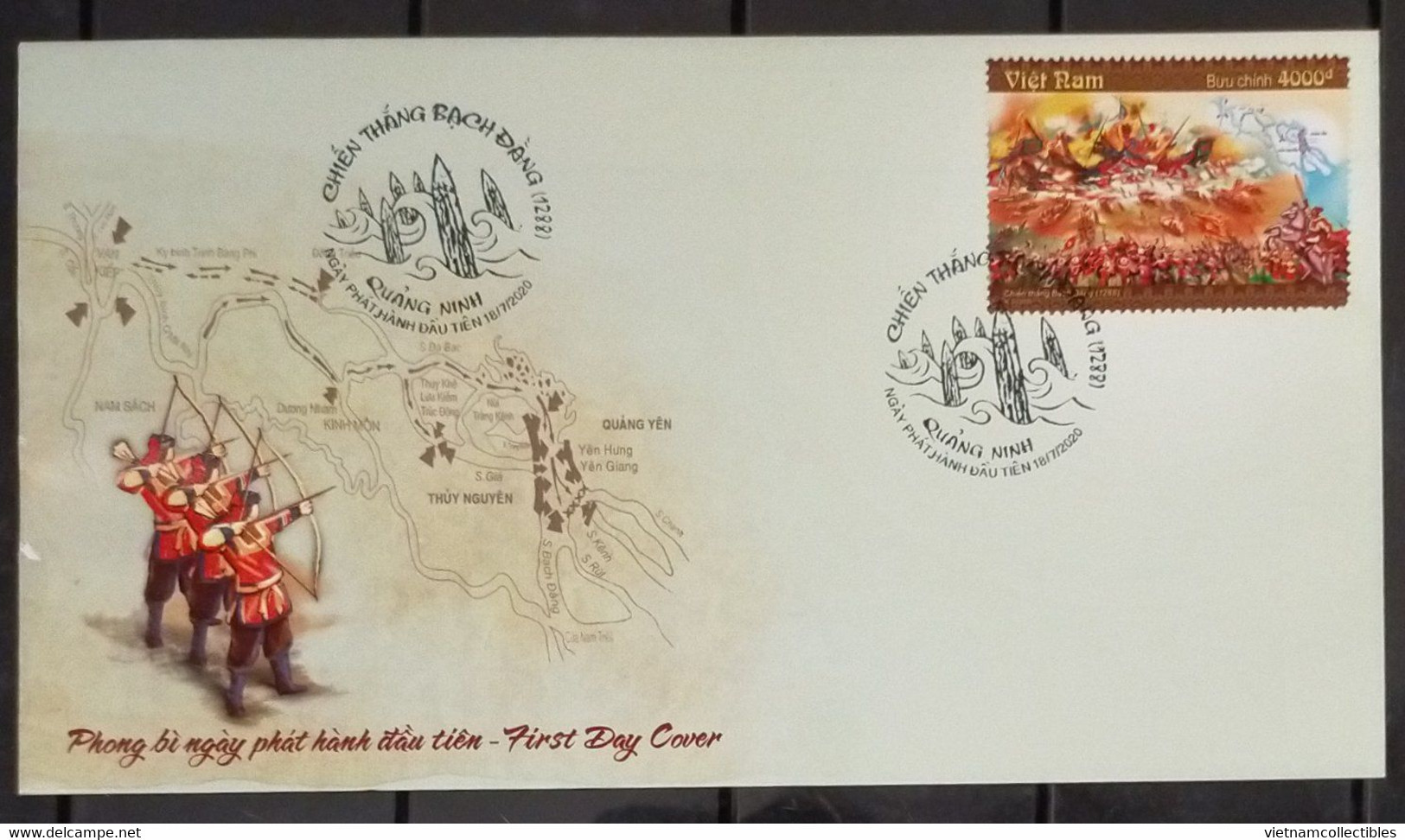 FDC Vietnam Viet Nam Cover 2020 :732th Anniversary Of Bach Dang Victory Against China / Horse / Flag (Ms1125) - Vietnam