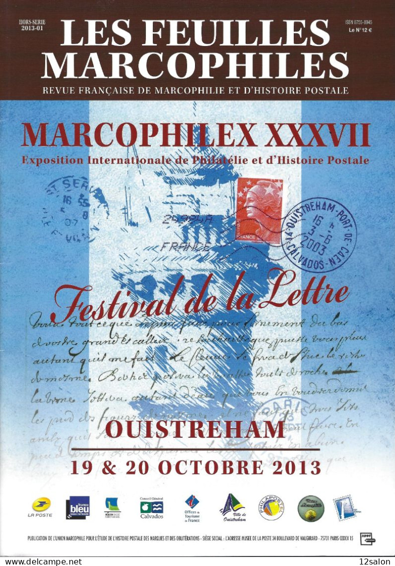 FEUILLES MARCOPHILES HORS SERIE 2013 01  MARCOPHILEX XXXVII OUISTREHAM - Französisch