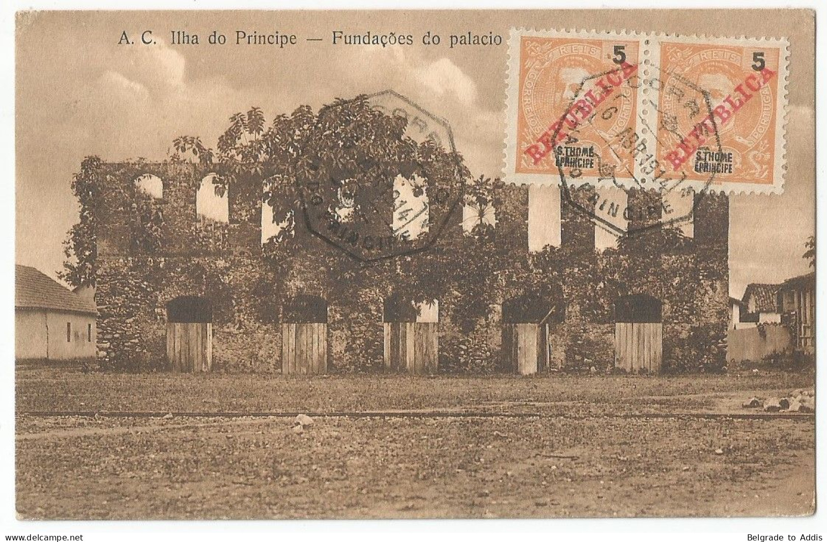 Sao Tome (Thome) & Principe Portugal Postcard To Belgium 1914 - St. Thomas & Prince