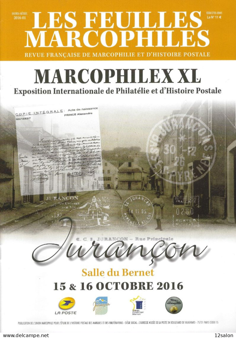 FEUILLES MARCOPHILES HORS SERIE 2016 01  MARCOPHILEX XL JURANCON - Französisch