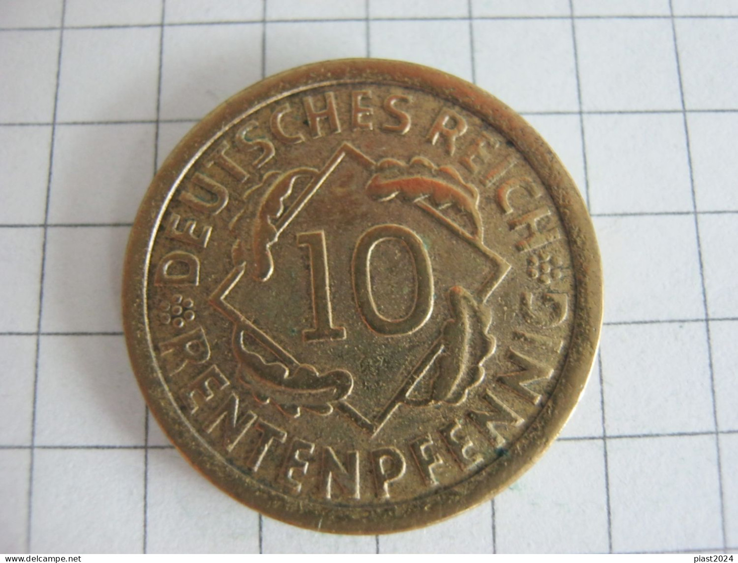 Germany 10 Rentenpfennig 1924 F - 10 Renten- & 10 Reichspfennig