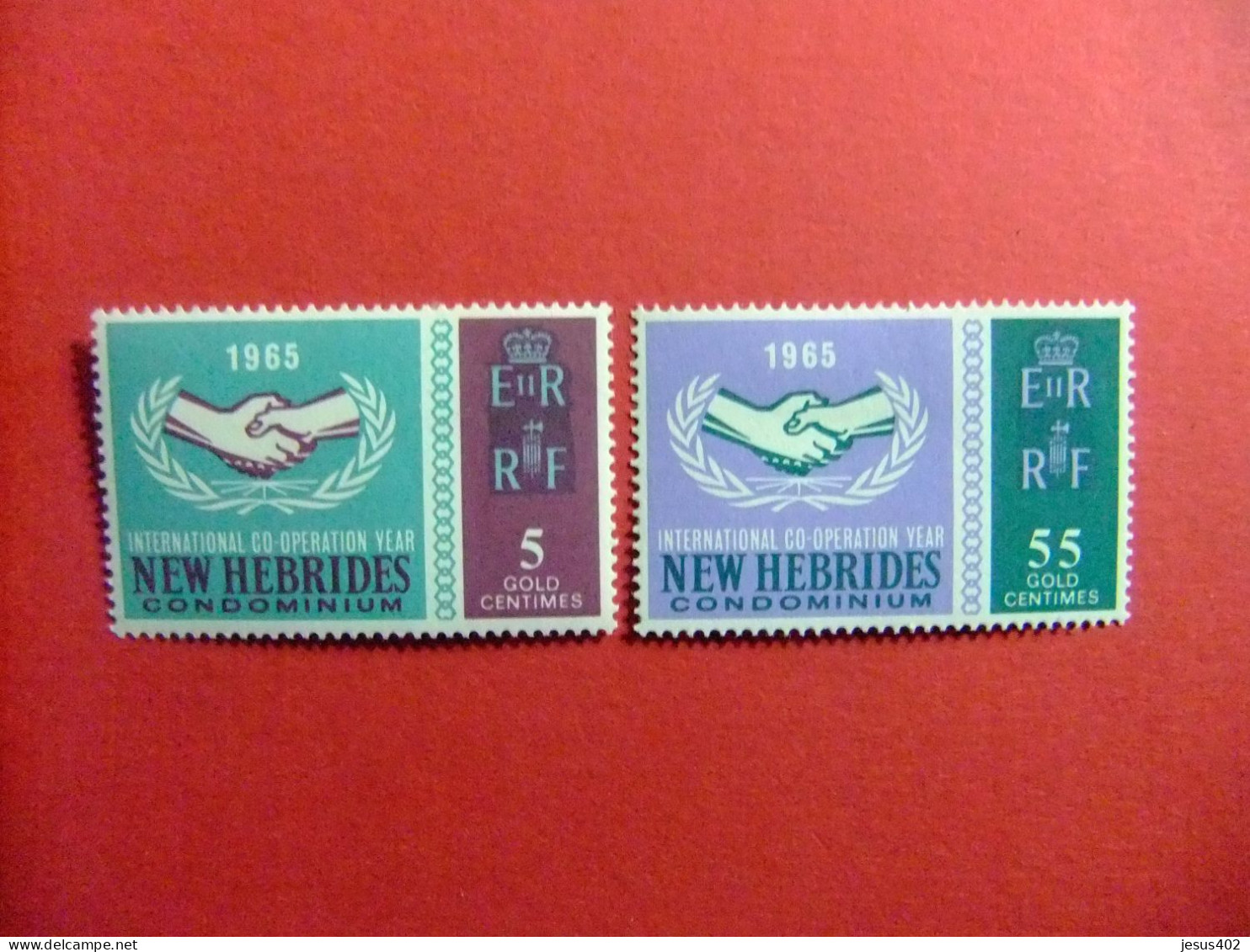 55 NEW HEBRIDES 1965 / 20 ANIVERSARIO ONU / YVERT 225 / 226 MH - ONU