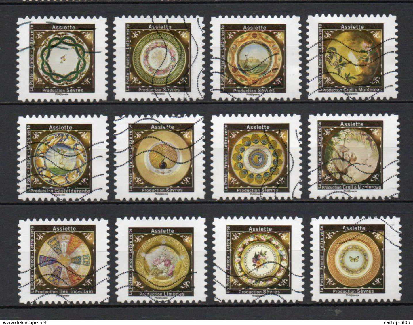- FRANCE Adhésifs N° 1777/88 Oblitérés - Série Complète ARTISANAT / PORCELAINE 2019 (12 Timbres) - - Used Stamps
