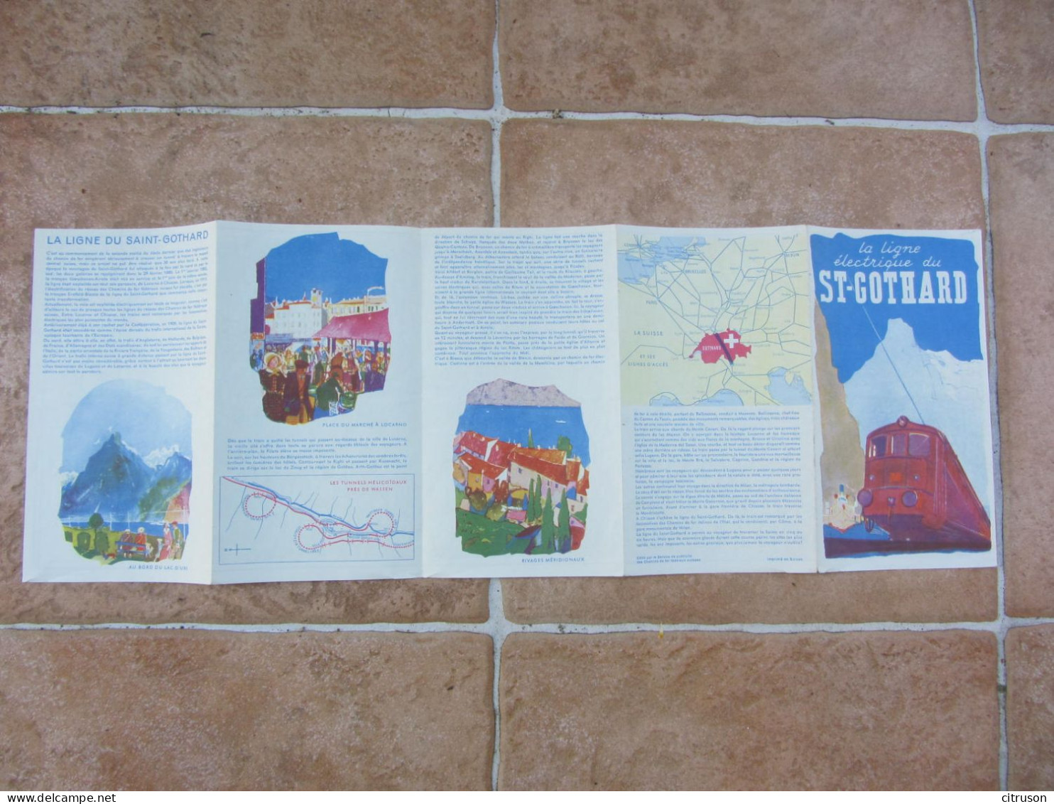 DEPLIANT TOURISTIQUE LA LIGNE CHEMIN DE FER DU SAINT GOTHARD SUISSE 1949 - Toeristische Brochures