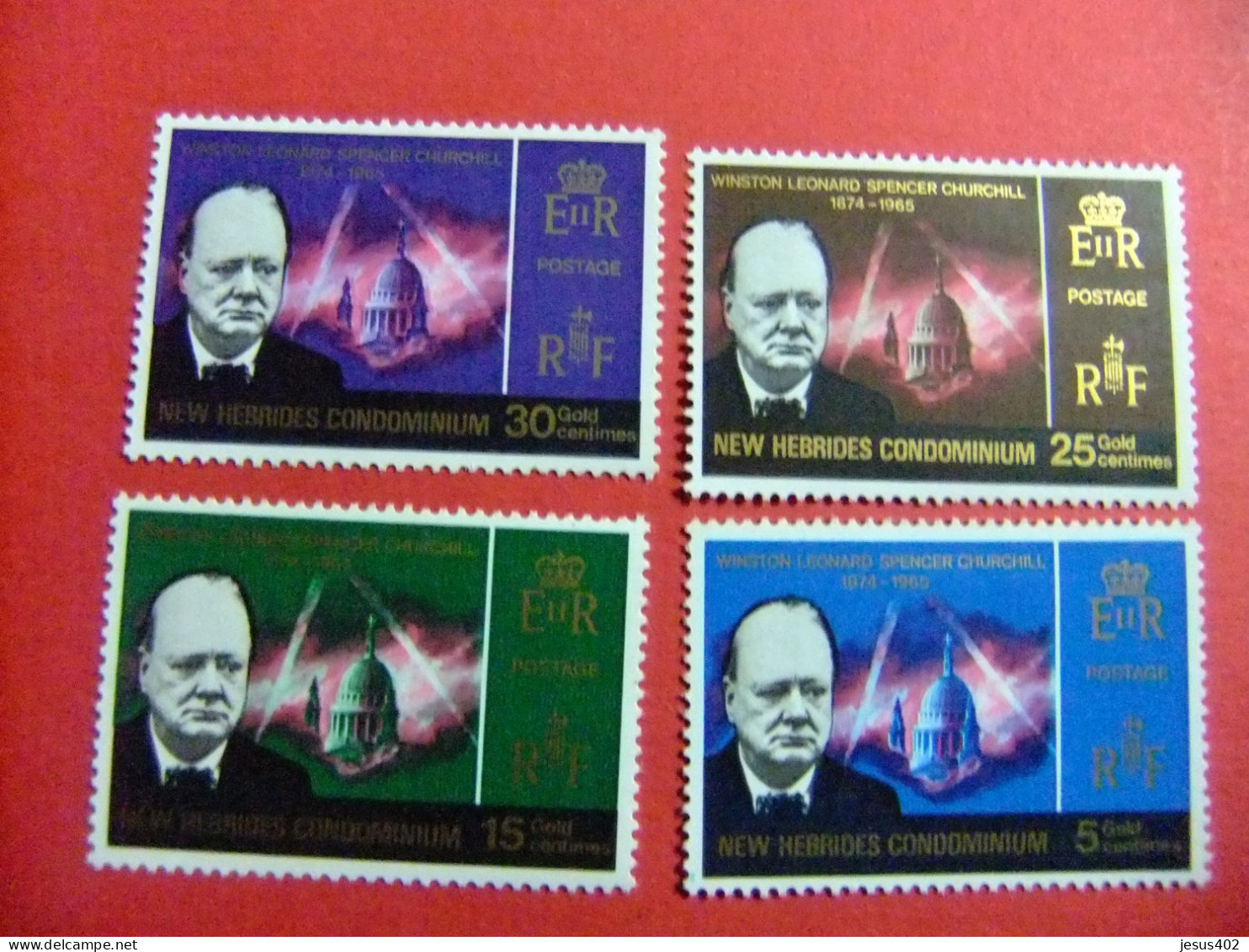 55 NEW HEBRIDES 1966 / MUERTE DE WINSTON CHURCHILL / YVERT 231 / 234 MH - Sir Winston Churchill