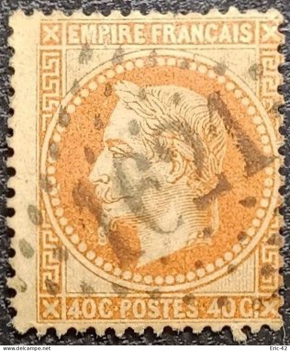 N°31b Napoléon 40c Orange Vif. Oblitéré Losange G.C. N°1621 Gannat - 1863-1870 Napoleon III With Laurels
