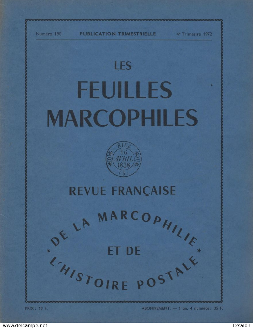 LES FEUILLES MARCOPHILES  Scan Sommaire N° 190 - Französisch