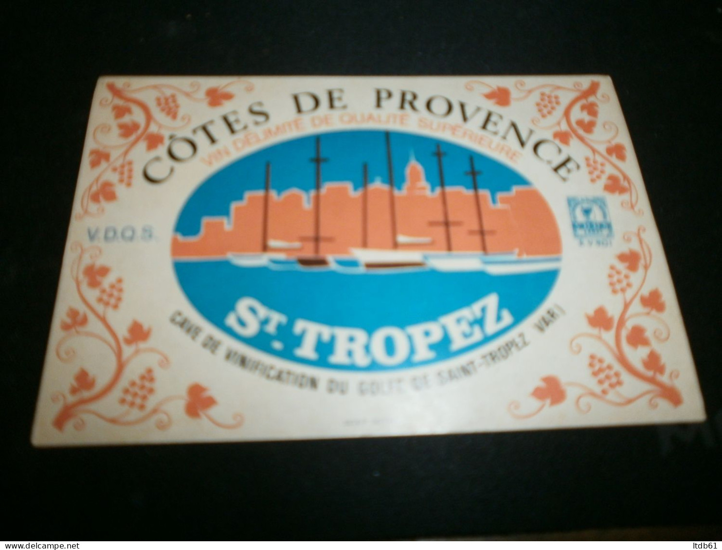 Etiquettes > Alcools & Spiritueux Vin Cote De Provence St Tropez Var - Alcohols & Spirits