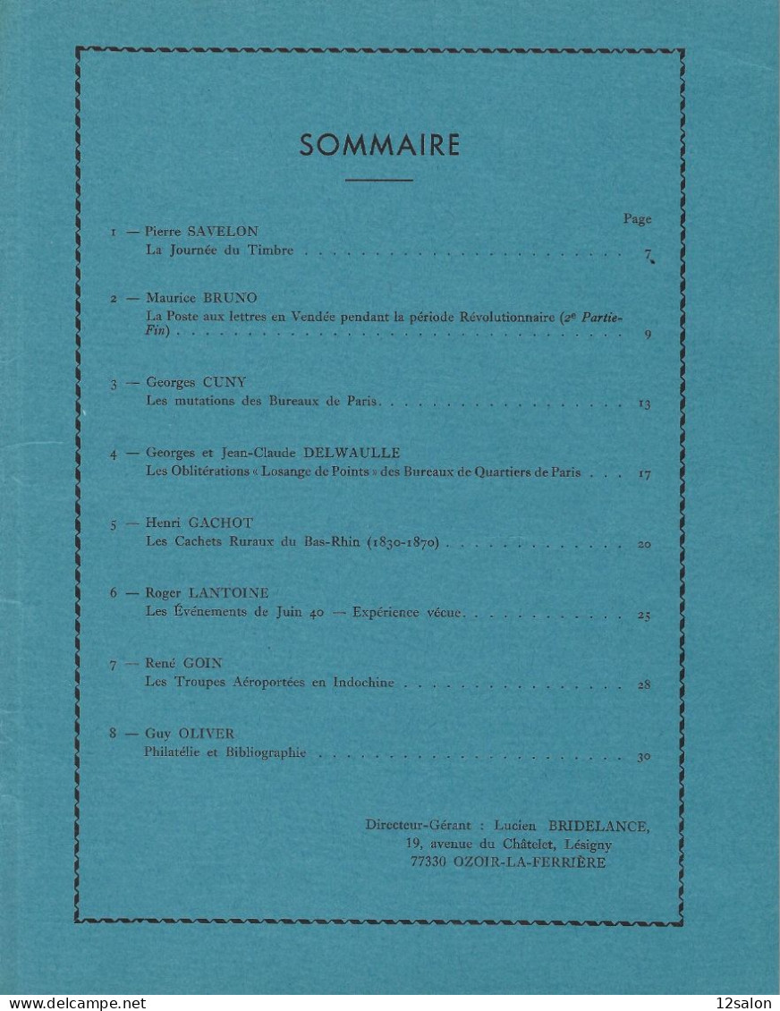 LES FEUILLES MARCOPHILES  Scan Sommaire N° 194 - Francés