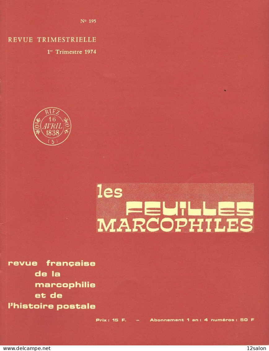 LES FEUILLES MARCOPHILES  Scan Sommaire N° 195 - Französisch