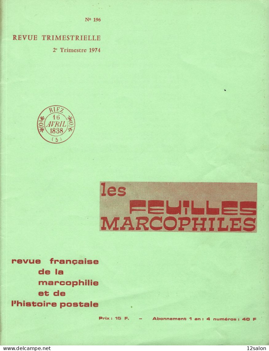 LES FEUILLES MARCOPHILES  Scan Sommaire N° 196 - Français