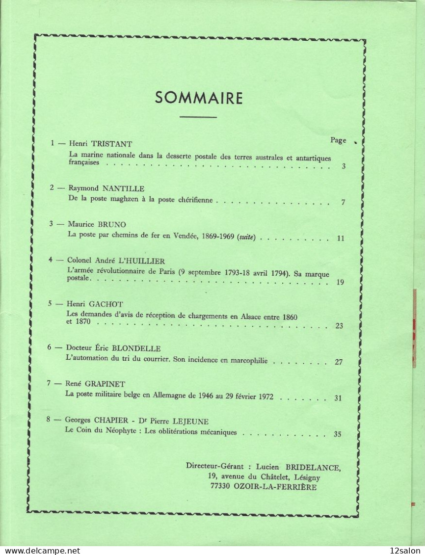 LES FEUILLES MARCOPHILES  Scan Sommaire N° 196 - Frans