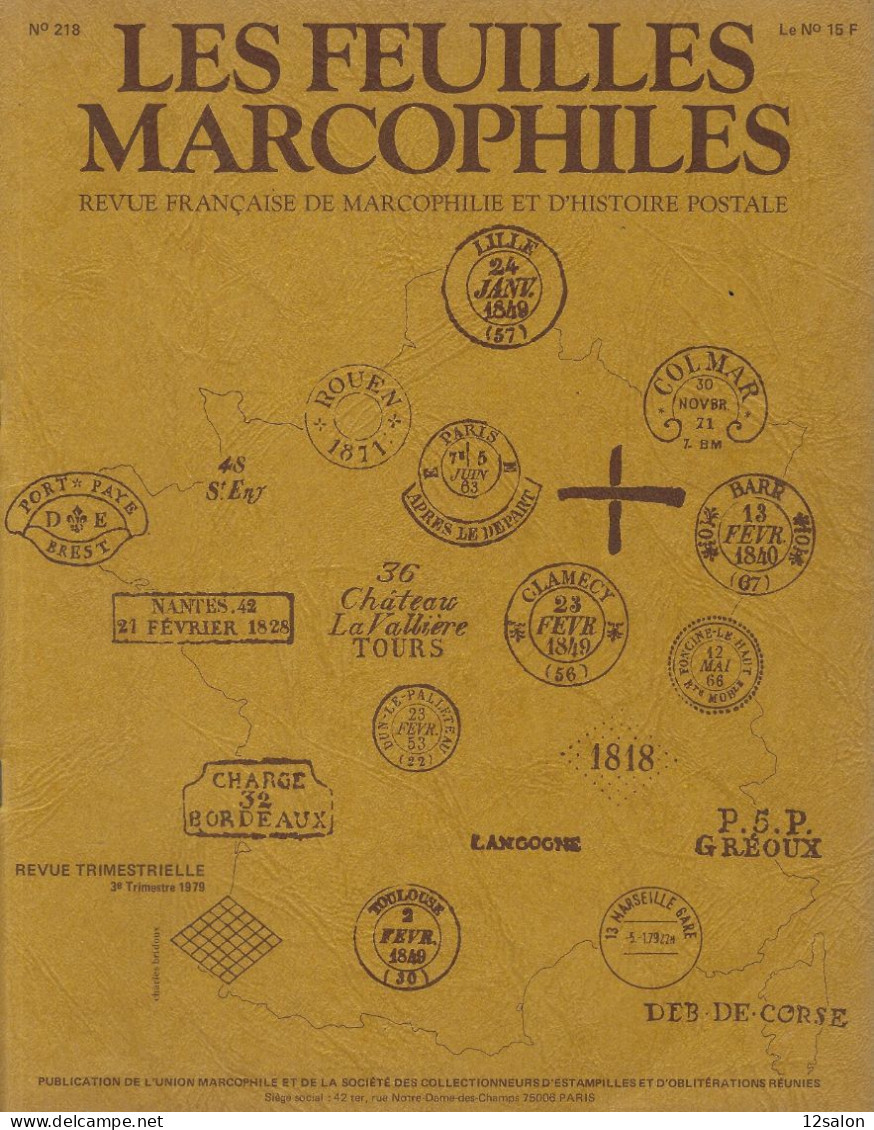 LES FEUILLES MARCOPHILES  Scan Sommaire N° 218 - French