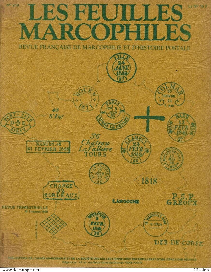 LES FEUILLES MARCOPHILES  Scan Sommaire N° 219 - Französisch