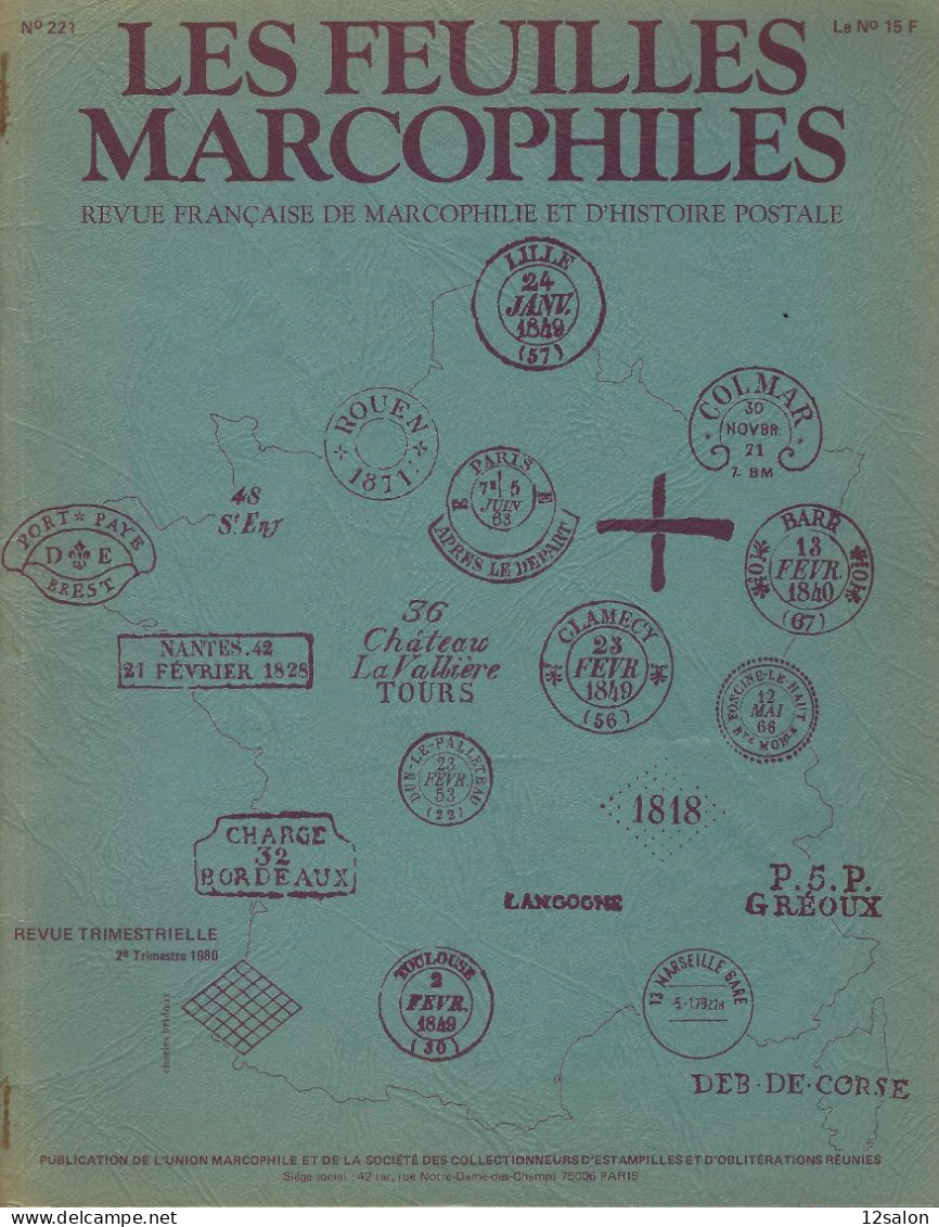 LES FEUILLES MARCOPHILES  Scan Sommaire N° 221 - Français