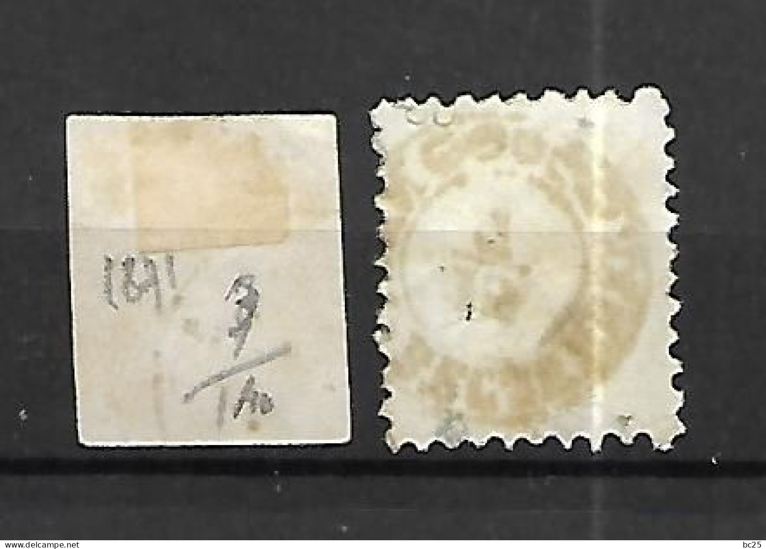 HONGRIE- 2 TRES BEAUX VIEUX TIMBRES OBLITERES- N° 3 NON DENTELE ET N°4 -PAS EMINCES -DE 1871- SCAN DU VERSO - Used Stamps