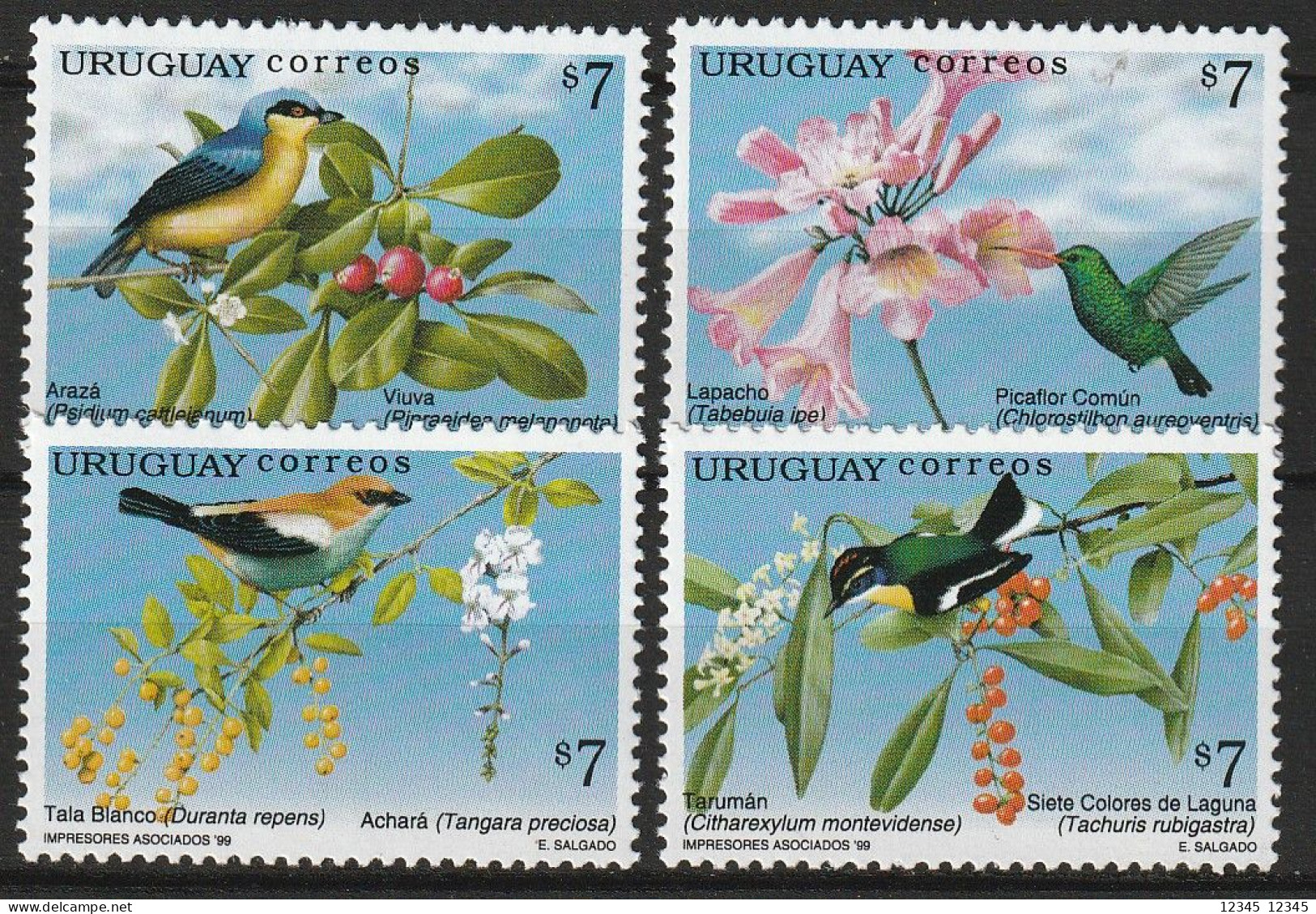 Uruguay 1999, Postfris MNH, Birds, Trees - Uruguay