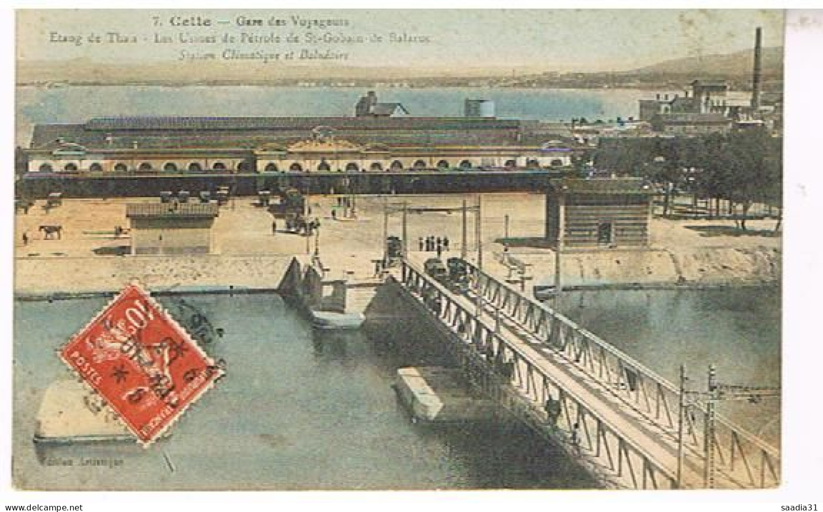 34  SETE CETTE  ETANG DE THAU LES USINES DE PETROLE DE SAINT GOBAIN DE BALARUC  1913 - Sete (Cette)