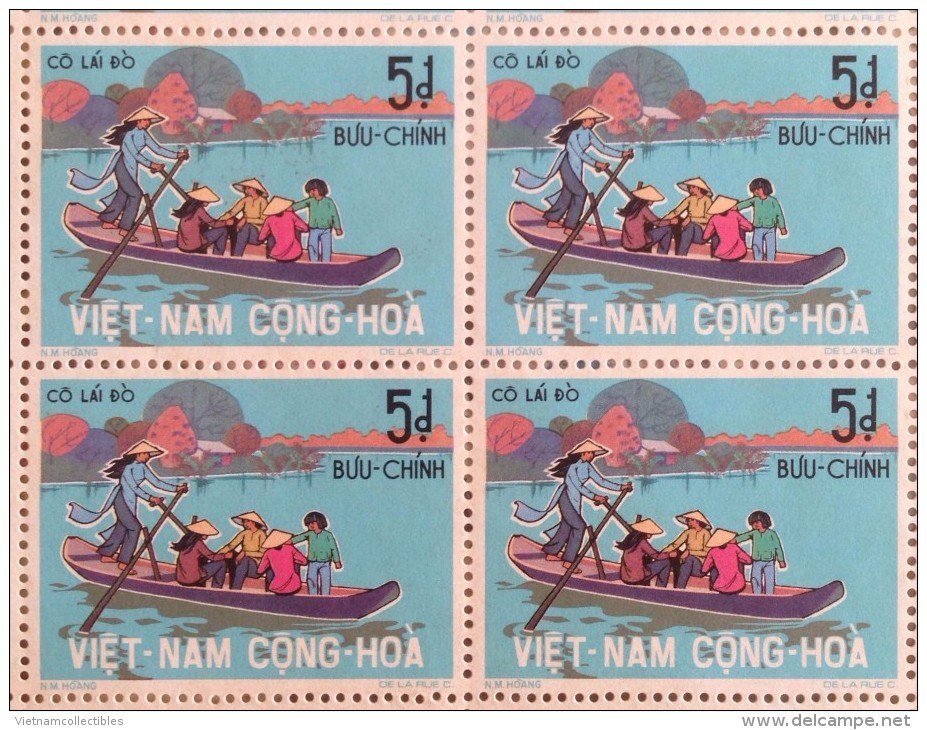 Block 4 Of South Vietnam Viet Nam MNH Perf Stamps 1974 : Sampan - Vietnam