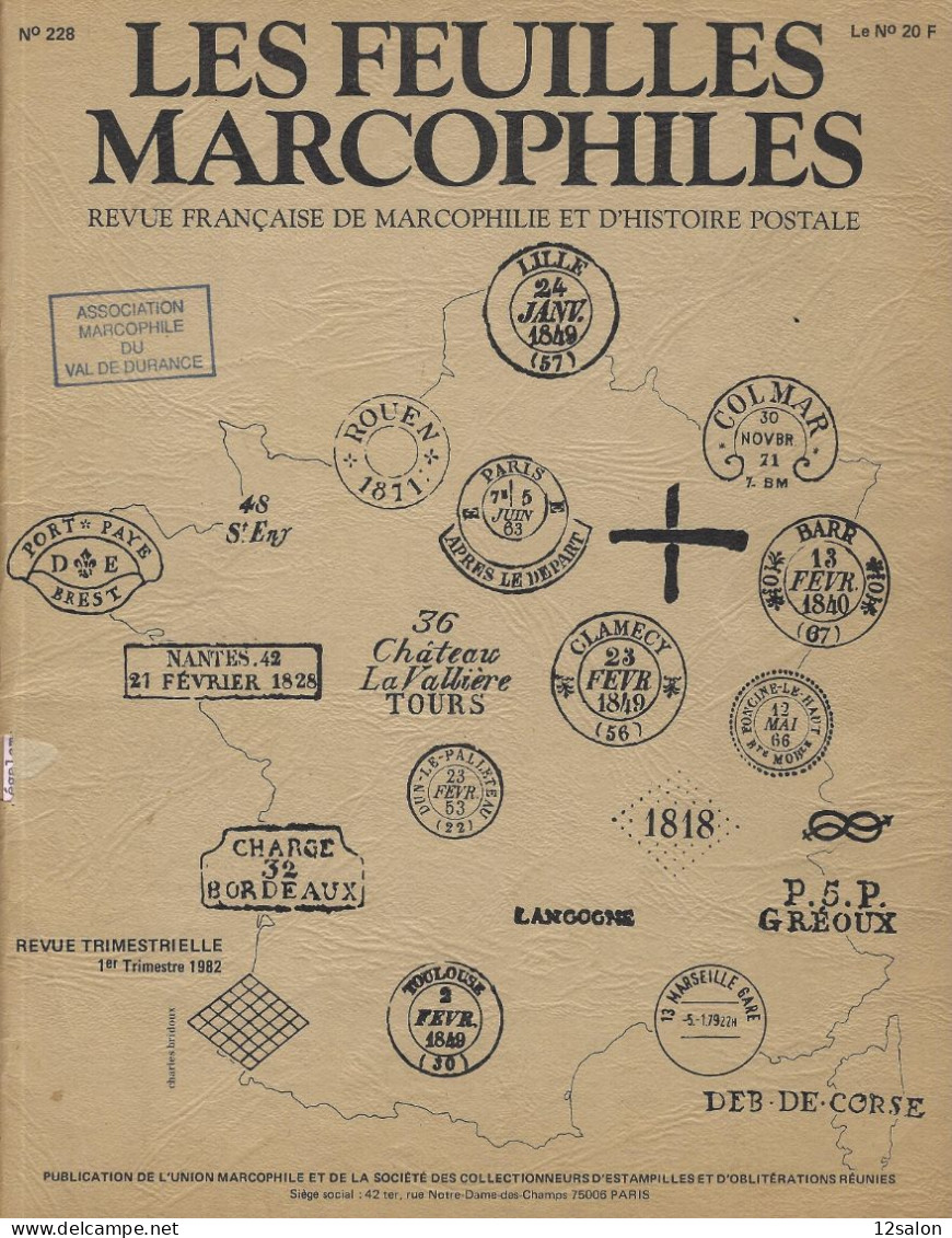 LES FEUILLES MARCOPHILES  Scan Sommaire N° 228 - Französisch