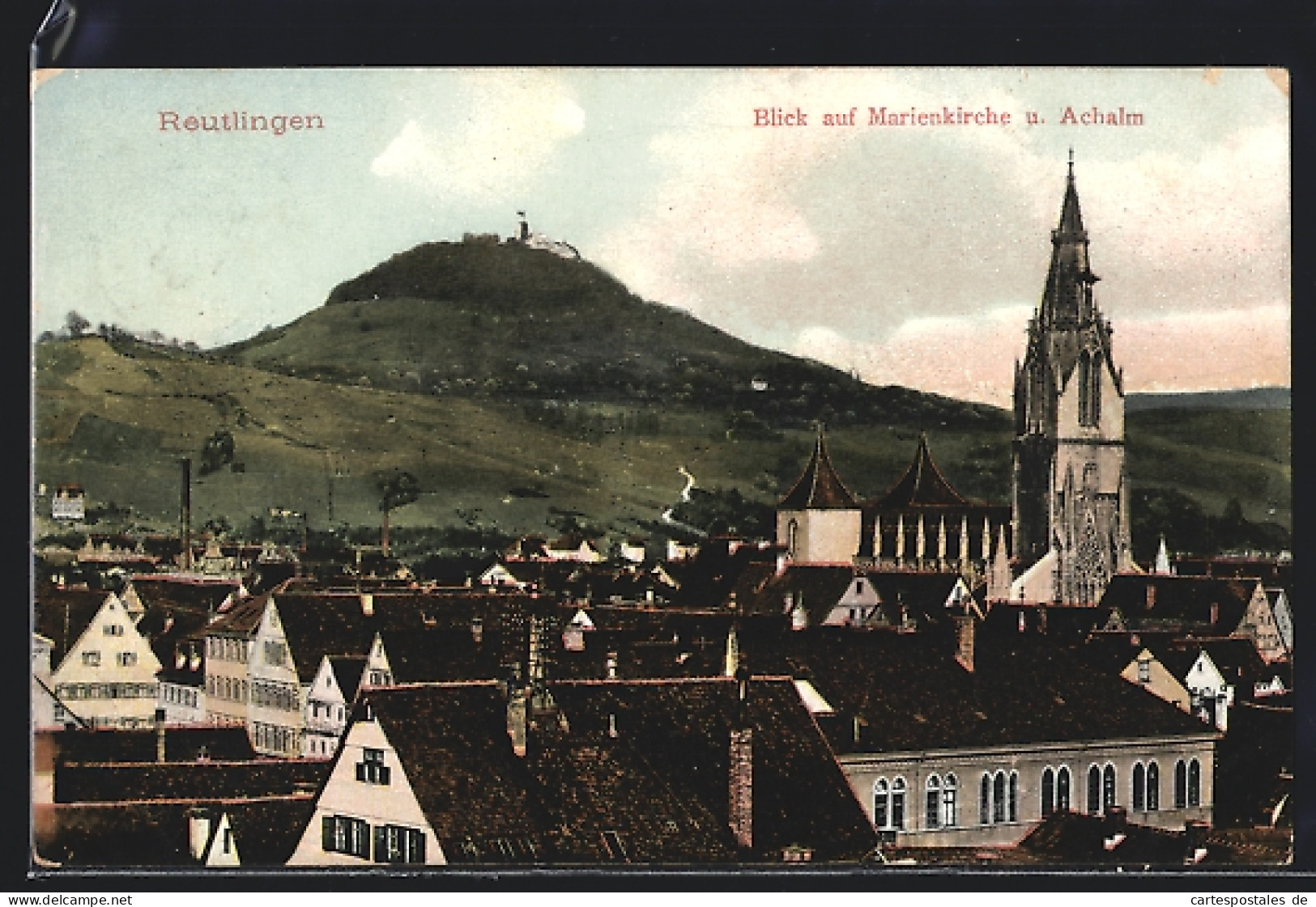 AK Reutlingen, Blick Auf Marienkirche Und Achalm  - Reutlingen