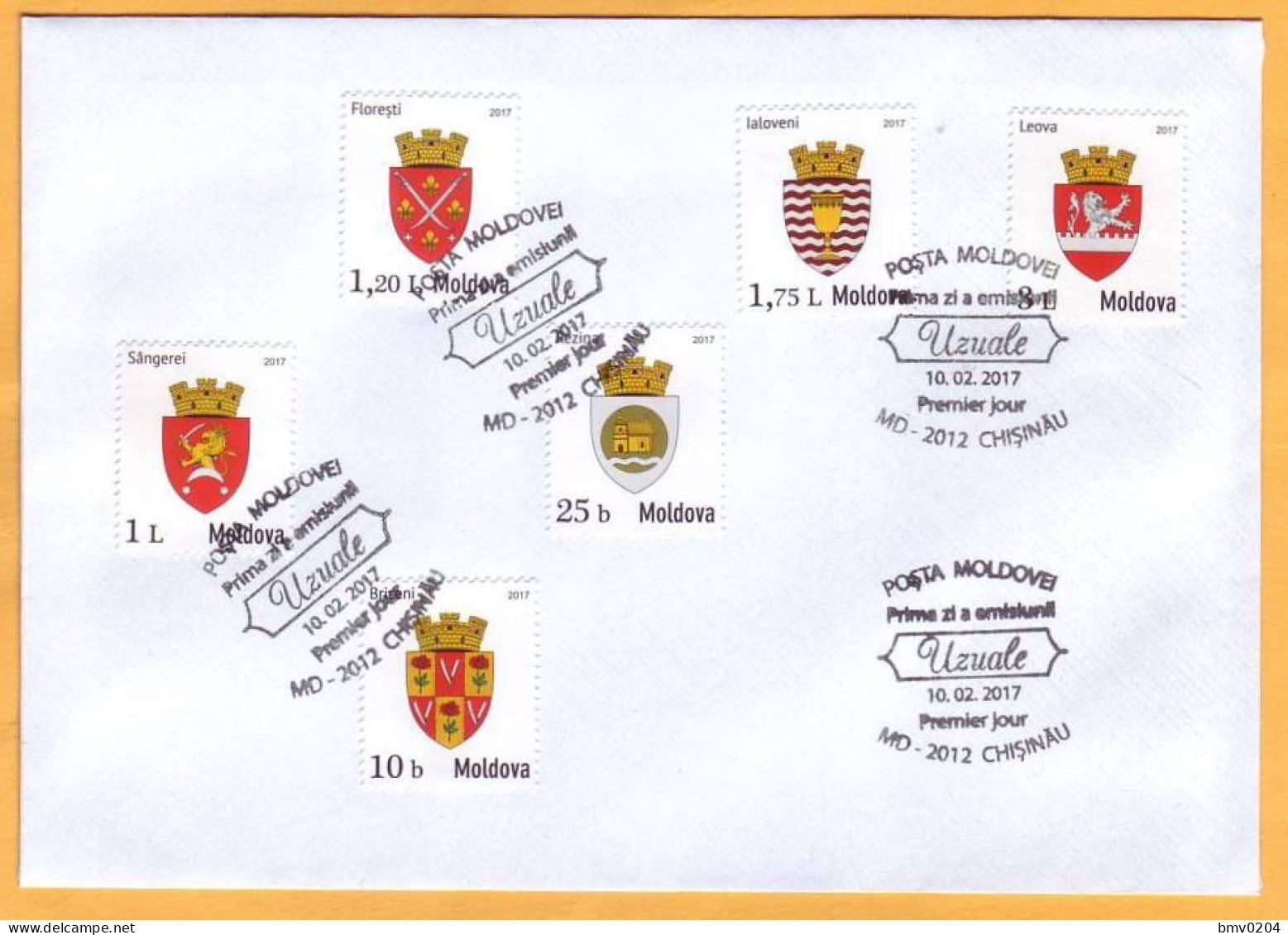 2017  Moldova   Private  FDC Emblems Of Settlements Of Moldova. Standard  Coats Of Arms. - Omslagen