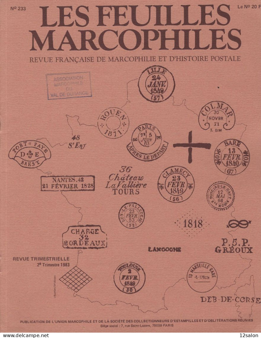 LES FEUILLES MARCOPHILES  Scan Sommaire N° 233 - French