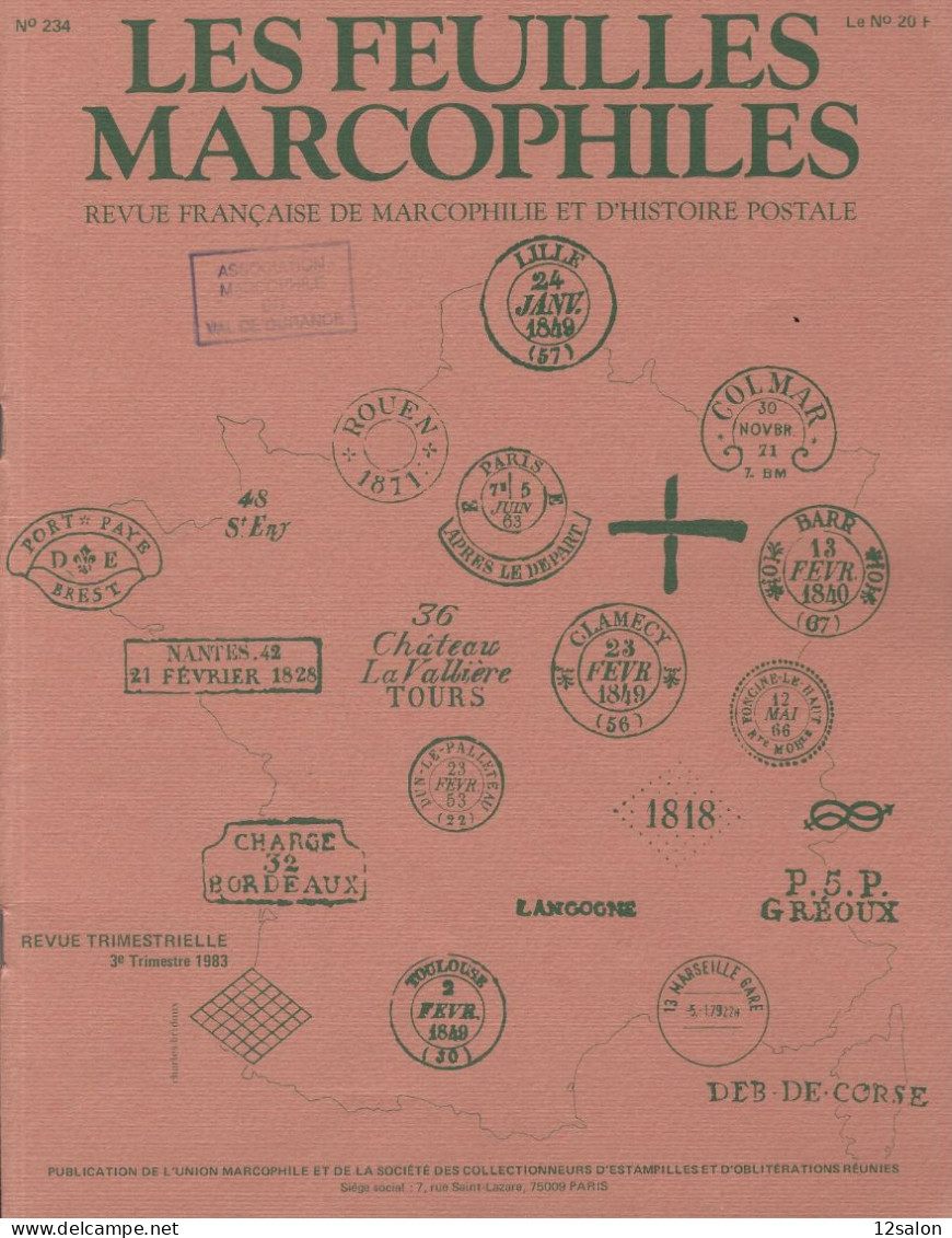 LES FEUILLES MARCOPHILES  Scan Sommaire N° 234 - Francés