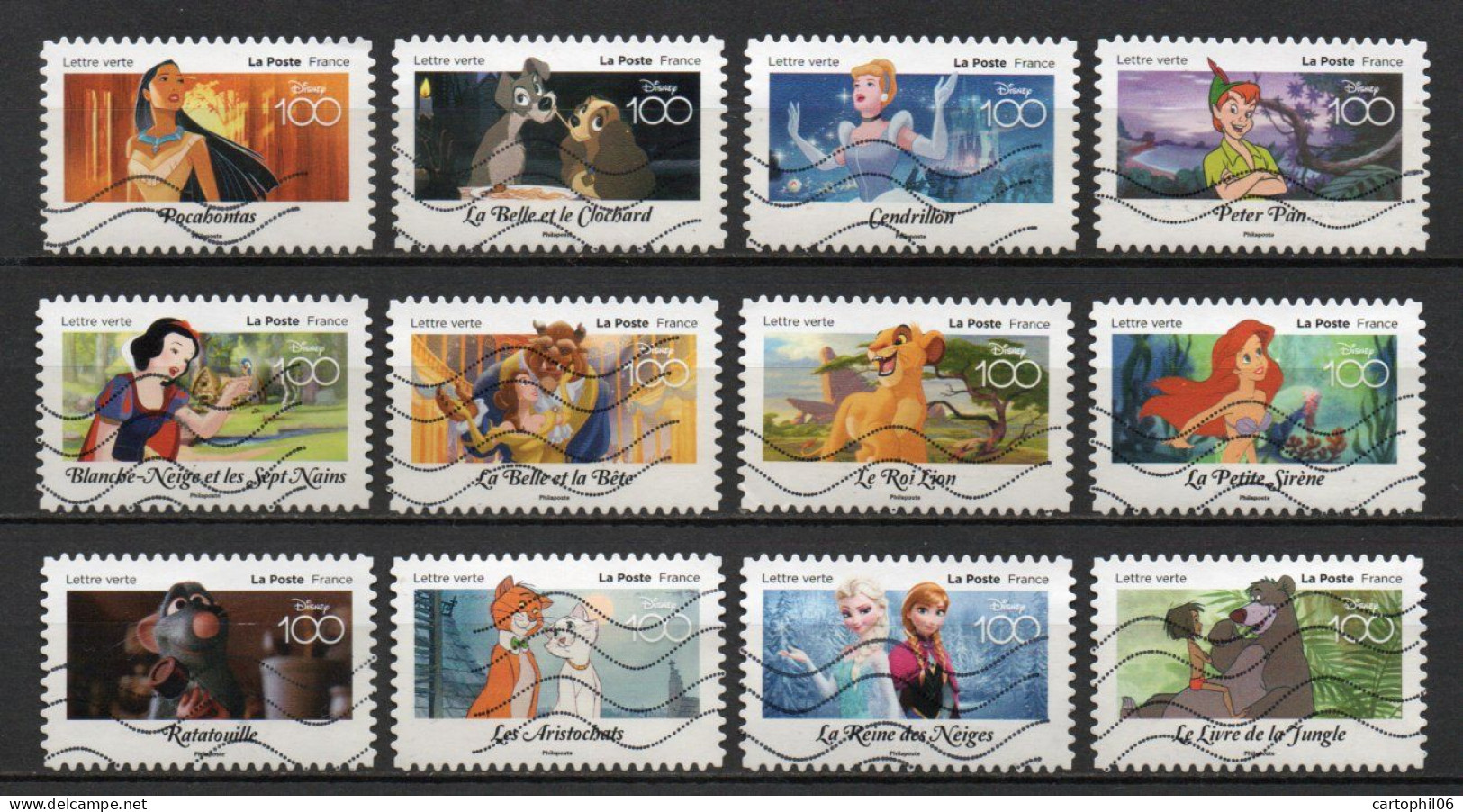 - FRANCE Adhésifs N° 2320/31 Oblitérés - Série Complète WALT DISNEY 2023 (12 Timbres) - - Used Stamps
