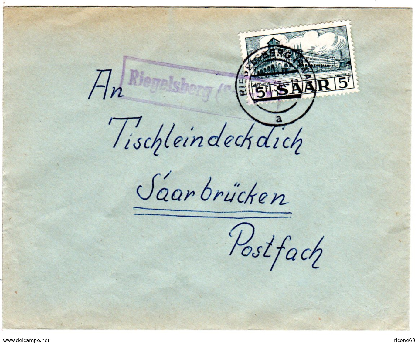 Saarland 1953, Landpost Stpl. RIEGELSBERG (Saar) A Auf Drucksache Brief M. 3 F. - Brieven En Documenten