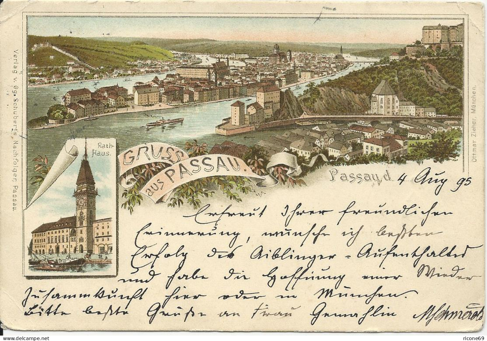 Passau, 1895 Gebr. Litho-AK M.  - Andere & Zonder Classificatie