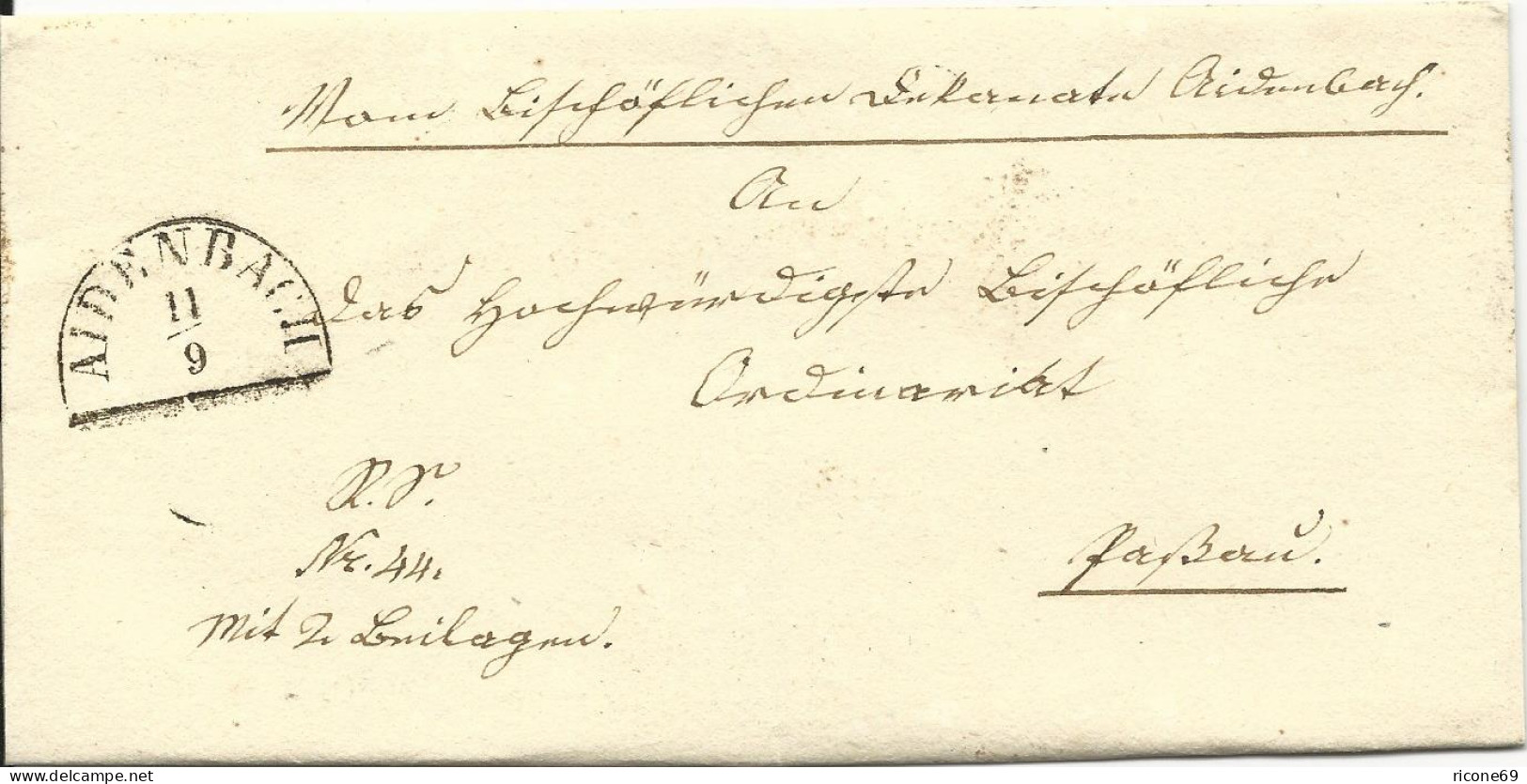 Bayern, HKS AIDENBACH Auf Brief N. Passau - Lettres & Documents