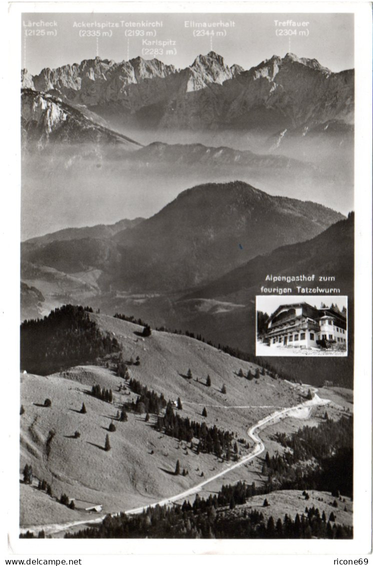 BRD 1957, Grüner (!) Landpoststpl. 13b TATZELWURM Post Bayrischzell Auf Sw-AK - Other & Unclassified