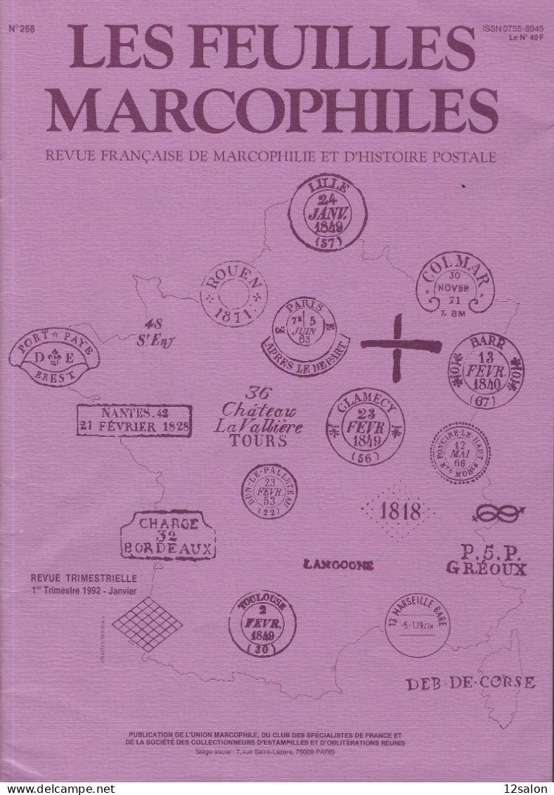 LES FEUILLES MARCOPHILES  Scan Sommaire N° 268 - Français