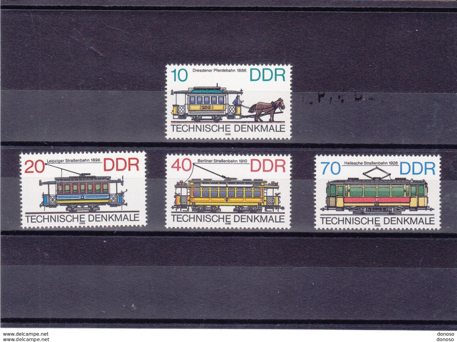 RDA 1986 TRAMWAYS Yvert 2637-2640, Michel 3015-3018 NEUF** MNH Cote Yv 3,50 Euros - Nuevos