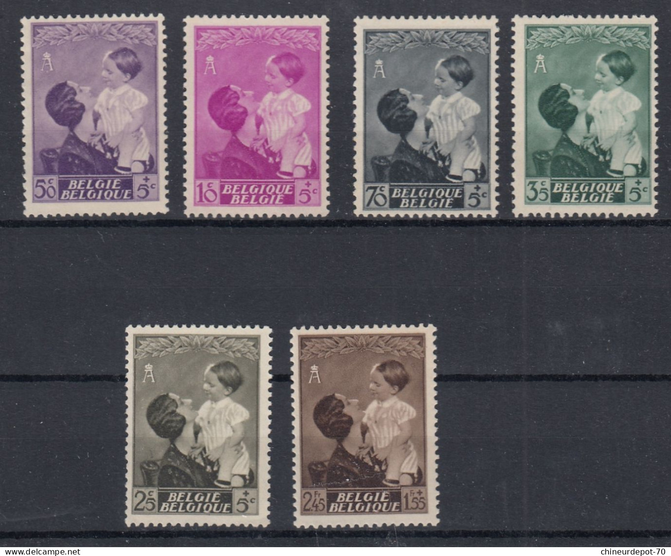 1937 Reine Astrid Et Prince Baudouin NEUFS AVEC CHARNIERE * - Unused Stamps