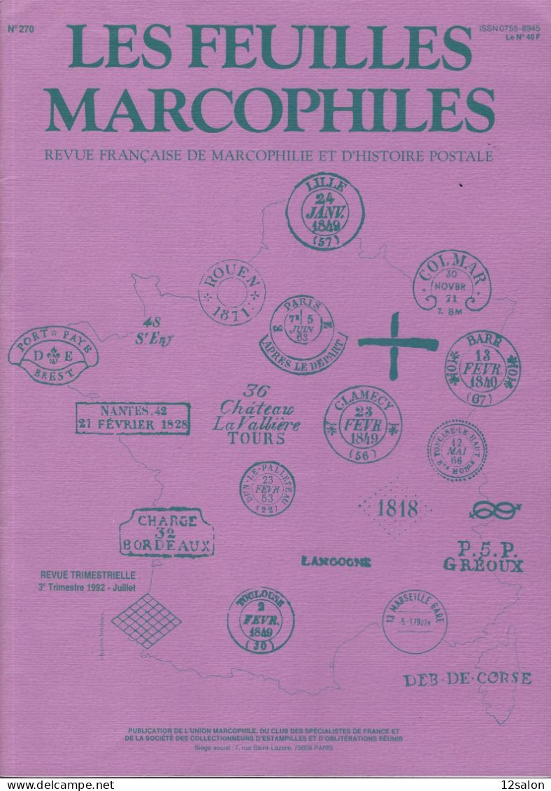 LES FEUILLES MARCOPHILES  Scan Sommaire N° 270 - French