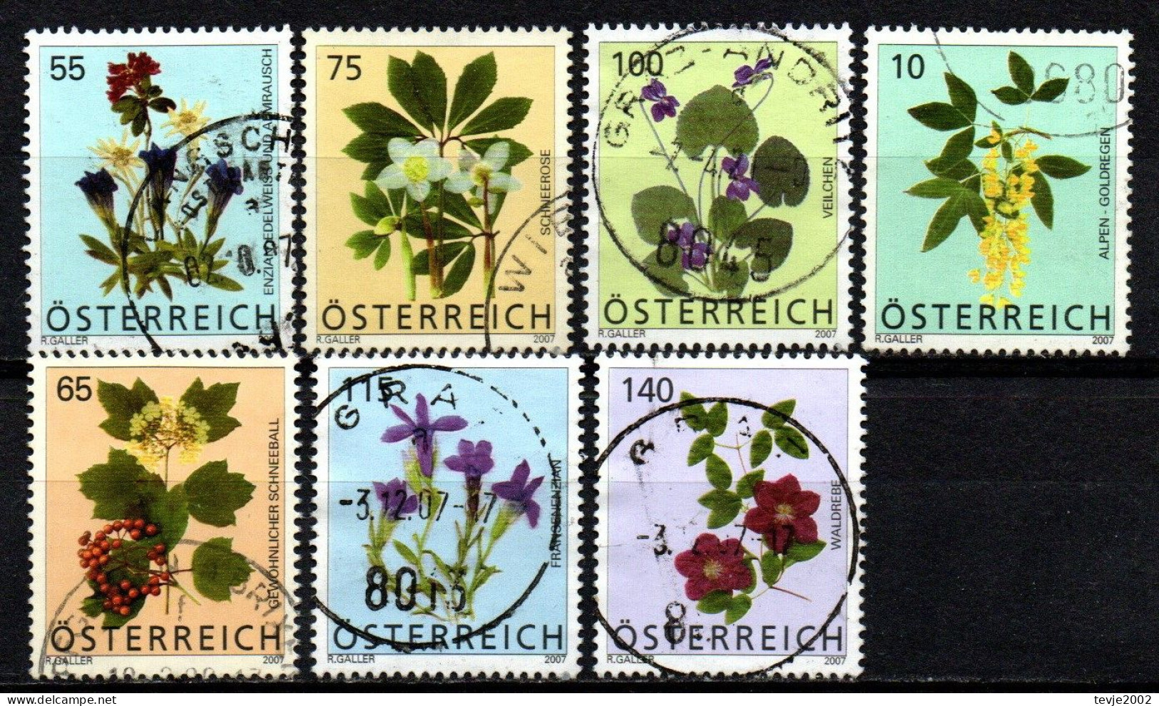 Österreich 2007 - Freimarken Blumen - Gestempelt Used - Usados