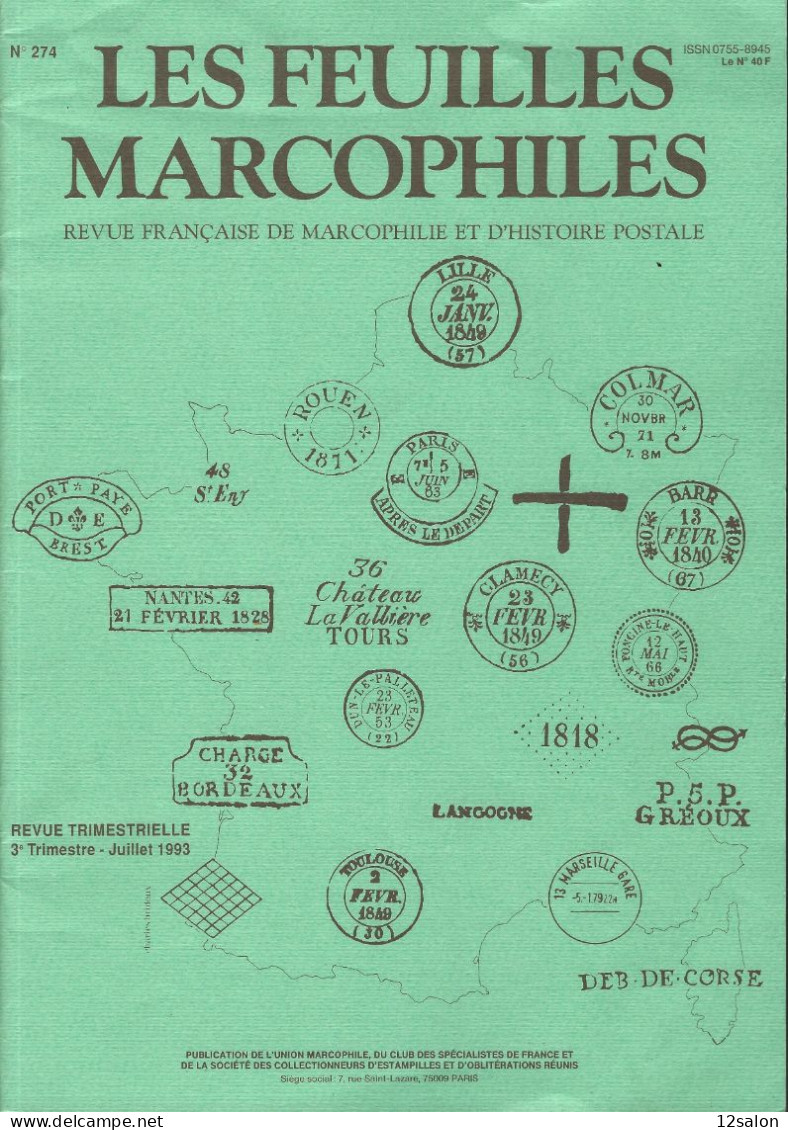 LES FEUILLES MARCOPHILES  Scan Sommaire N° 274 - French