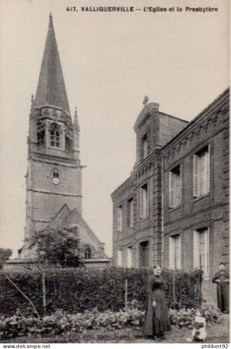 Valliquerville. L'Eglise Et Le Presbytère. - Other & Unclassified