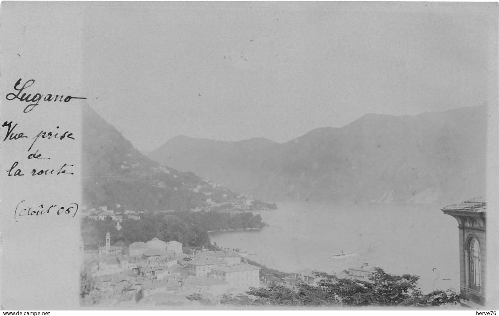 SUISSE - Carte Photo - LUGANO - Vue Prise De La Route - Août 1906 - Lugano