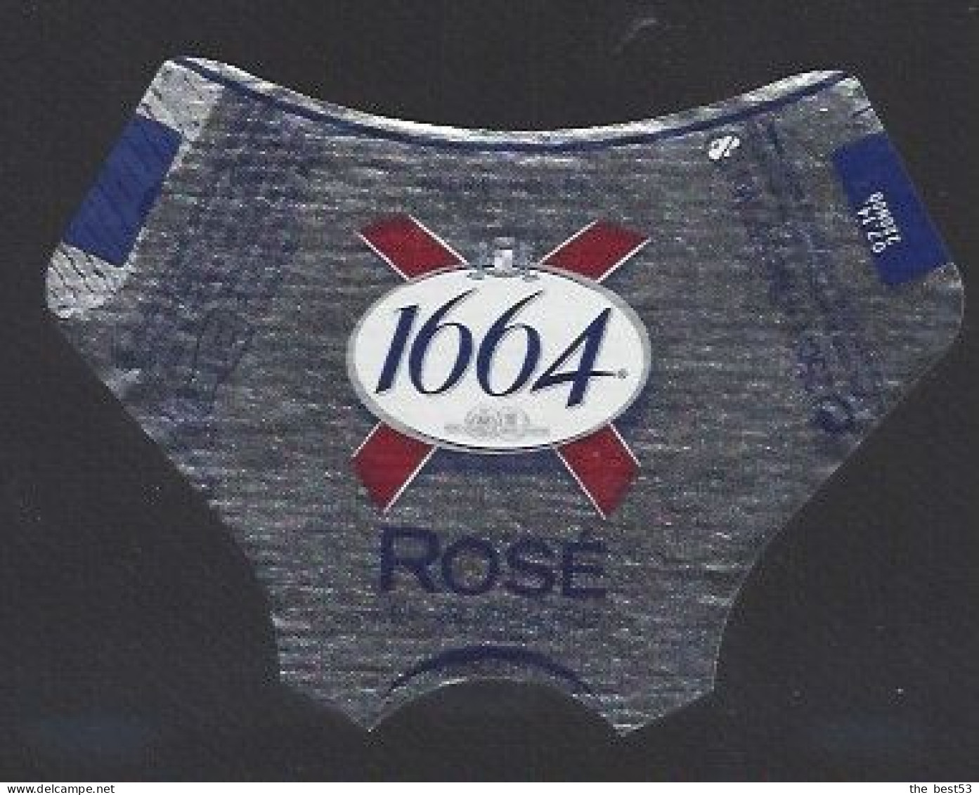 Etiquette De Bière Rosée   -  1664  -  Brasserie  Kronenbourg  à  Strasbourg (67) - Bier