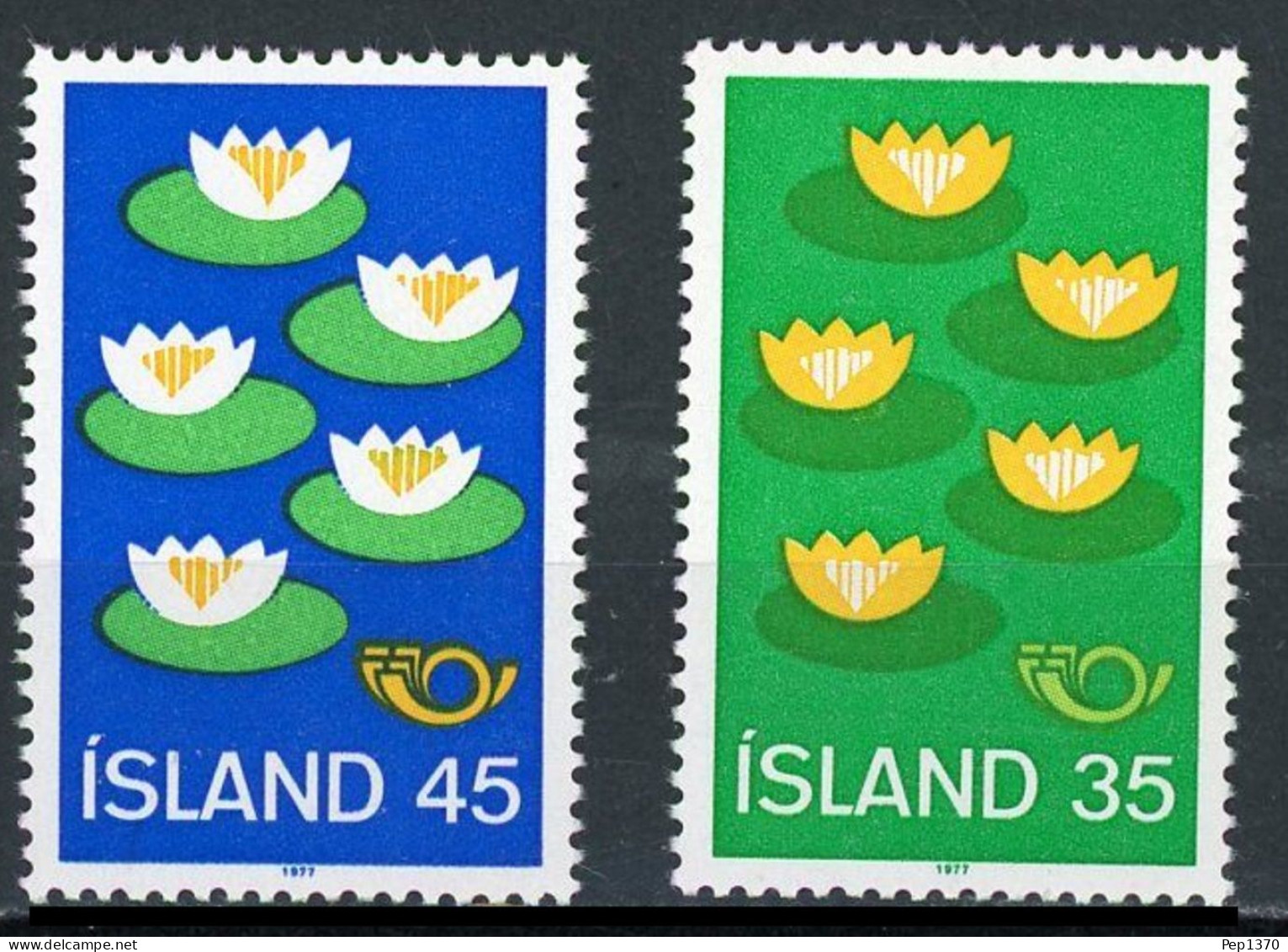 ISLANDIA 1977 - ICELAND - PROTECCION DEL ENTORNO - NENUFARES - YVERT 473/474** - Protección Del Medio Ambiente Y Del Clima