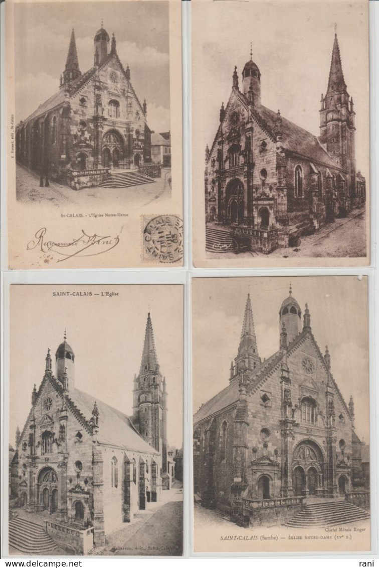 72-Sarthe-Saint Calais ( Lot De 10 Cartes De L'église ,( Toutes Différentes ) Plusieurs éditeurs .précurseurs. - Saint Calais