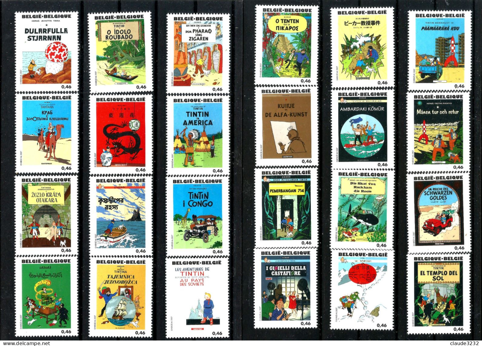 101.Belgique : "Tintin" (timbres Neufs**) - Collections