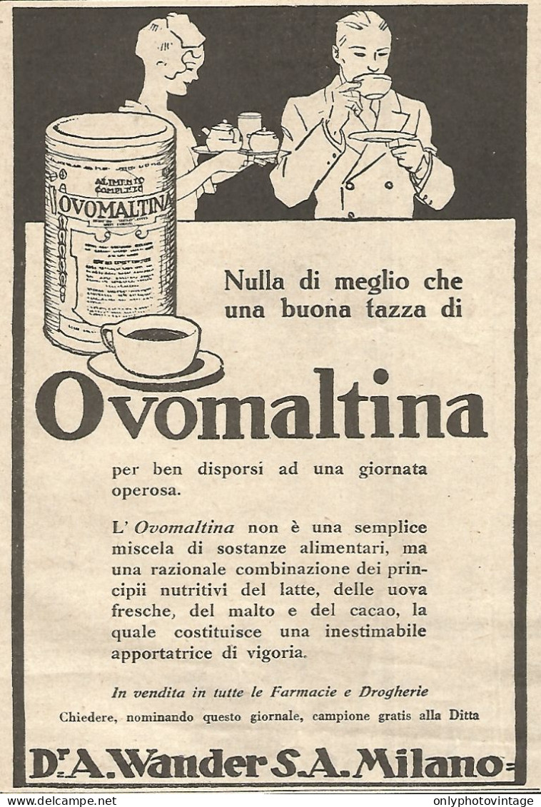 OVOMALTINA - Nulla Di Meglio Che... - Pubblicità Del 1934 - Vintage Advert - Werbung