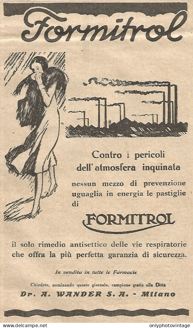 FORMITROL - Contro I Pericoli Dell'atmosfera... - Pubblicità Del 1931 - Ad - Werbung